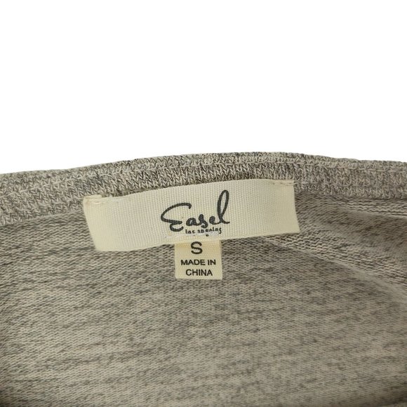 Easel Long Sleeve Knit Floral Tunic Top Womens Size Small Tie Sleeves Gray Red - Picture 11 of 13